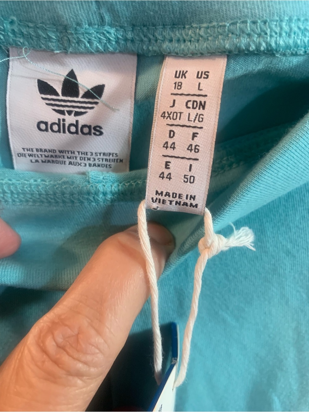 Adidas Trefoil Purple, Blue & Yellow Colorblock T-Shirt & Leggings Set L - NWT - Picture 9 of 9
